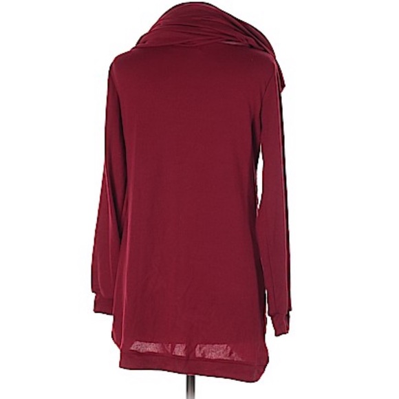 RED & BURGUNDY COWL NECK PULLOVER SWEATER - Picture 8 of 8